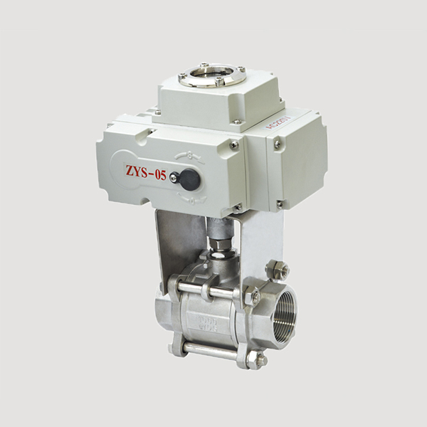 Electric three threaded ball valve